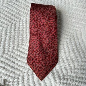 Hermes Paris Red and Black Patterned Tie